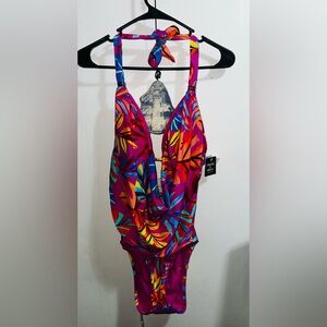 Bar III Vibrant Tropical  One Piece Medium